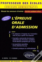 L'Épreuve Orale D'Admission Au Concours De Professeur Des Écoles