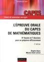 L'Épreuve Orale Du Capès De Mathématiques (3e Édition) - Preview
