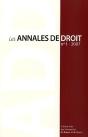 Les Annales De Droit Tome 2007/1 - Preview