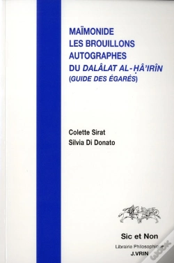 Capa do artigo Les Brouillons Autographes Du Dalâlat Al-Hâ'Irîn (Guide Des Égarés)