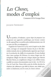 Capa do artigo Les Choses, Modes D