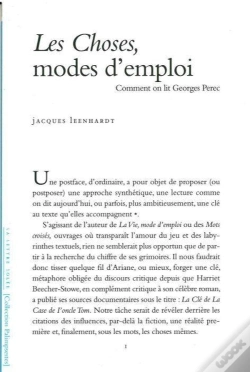 Capa do artigo Les Choses, Modes D'Emploi ; Comment On Lit Georges Perec