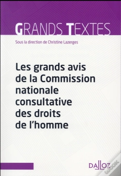Capa do artigo Les Grands Avis De La Comission Nationale Consultative Des Ddh