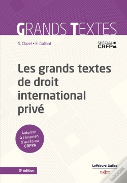 Capa do artigo Les Grands Textes De Droit International Privé (5e Édition)