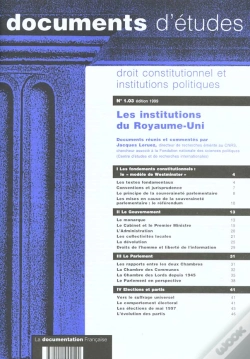 Capa do artigo Les Institutons Du Royaume-Uni