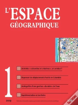Capa do artigo L'Espace Géographique N° 1-2019