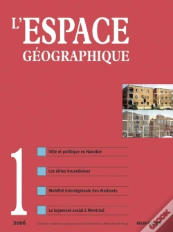 Capa do artigo L'Espace Geographique Tome 36/1 : (Édition 2006)