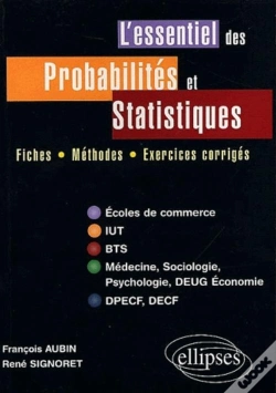 Capa do artigo L'Essentiel Des Probabilites Et Statistiques ; Fiches Methodes Exercices Corriges
