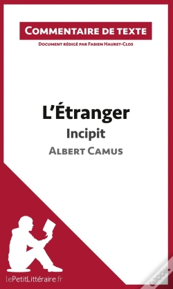 Capa do artigo L'Étranger De Camus ; Incipit