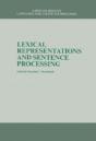 Lexical Representations And Sentence Processing - Preview
