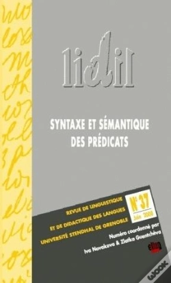 Capa do artigo Lidil, T.37 ; Syntaxe Et Sémantique Des Prédicats