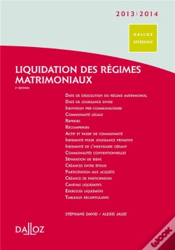 Capa do artigo Liquidation Des Régimes Matrimoniaux (Édition 2013/2014)