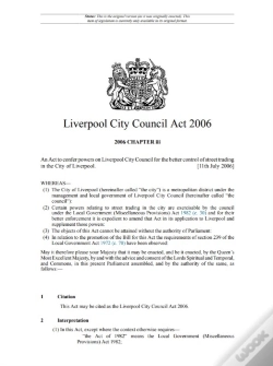 Capa do artigo Liverpool City Council Act 2006