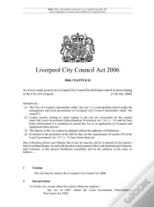 Capa do artigo Liverpool City Council Act 2006