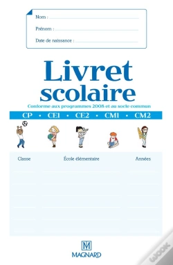 Capa do artigo Livret Scolaire De L'École Élémentaire ; Cp-Cm2