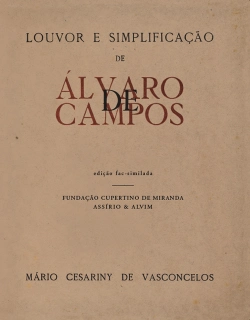 Capa do artigo Louvor e Simplificação de Álvaro de Campos