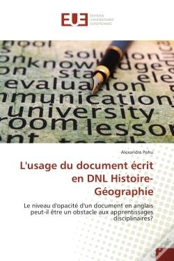 Capa do artigo L'Usage Du Document Ecrit En Dnl Histoire-Geographie - Niveau D'Opacite D'Un Document En Anglais Peu