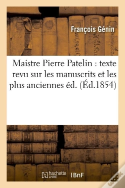 Capa do artigo Maistre Pierre Patelin Edition 1854