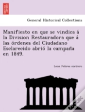 Capa do artigo Manifiesto En Que Se Vindica A  La Divis