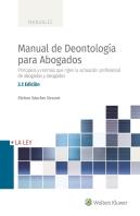 Manual De Deontologia Para Abogados (3.ª Edicion)