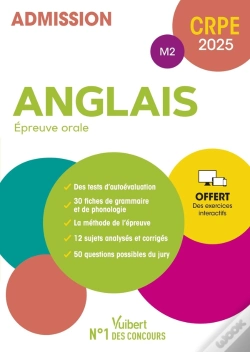 Capa do artigo Manuel Crpe : Anglais : Épreuve Orale (M2) ; Manuel + Exercices Interactifs (Édition 2025)