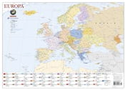 Capa do artigo Mapa da Europa (55,5 x 39,5 cm) - Plastificado de Parede