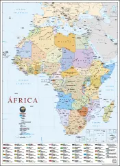 Mapa de África (80,5 x 111,5 cm) - Plastificado de Parede