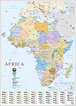 Capa do artigo Mapa de África (80,5 x 111,5 cm) - Plastificado de Parede