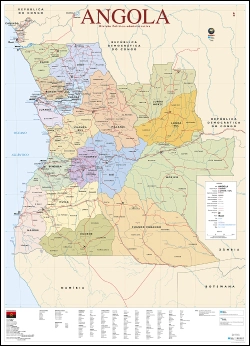 Capa do artigo Mapa de Angola (80,5 x 111,5 cm) - Plastificado de Parede