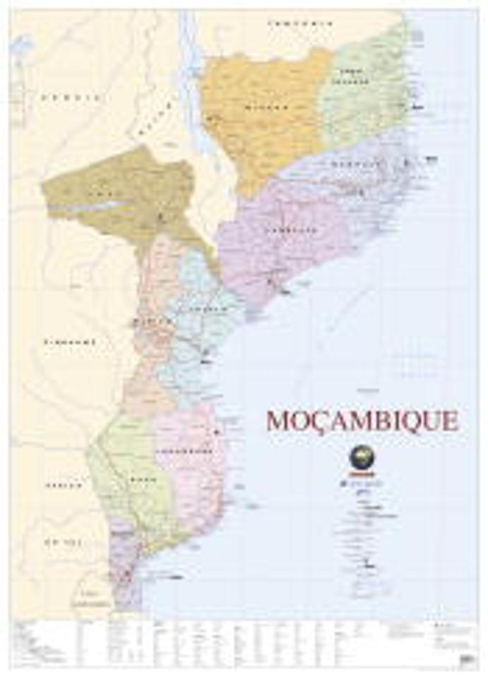 Mapa de Moçambique (80,5 x 111,5 cm) - Plastificado de Parede