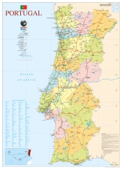 Capa do artigo Mapa de Portugal - 2 Faces (80,5 x 111,5 cm) - Folha Plastificada