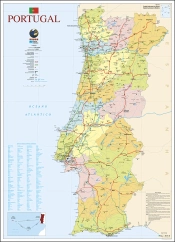 Capa do artigo Mapa de Portugal - 2 Faces (80,5 x 111,5 cm) - Plastificado de Parede