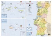 Capa do artigo Mapa de Portugal (55,5 x 39,5) - 2 Faces - Plastificado de Parede