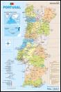 Mapa de Portugal Escolar - 2 Faces (27 x 40,5 cm) - Folha Plastificada - Preview