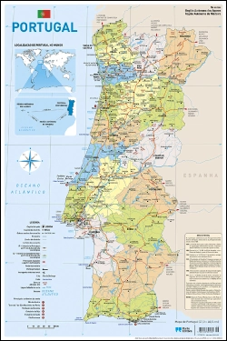 Capa do artigo Mapa de Portugal Escolar - 2 Faces (27 x 40,5 cm) - Folha