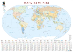 Capa do artigo Mapa do Mundo (111,5 x 80,5 cm) - Plastificado de Parede