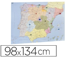 Capa do artigo Mapa parede faibo espanha e portugal plastificiado enrolado 98x134 cm
