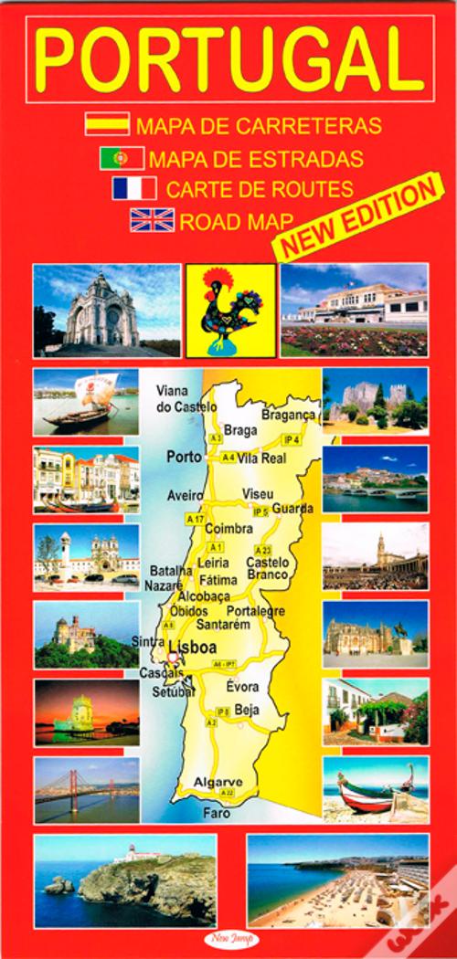 Mapa de Portugal Escolar - 2 Faces (27 x 40,5 cm) - Folha - Livro