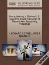 Marachowsky V. Devine U.S. Supreme Court Transcript Of Record With Supporting Pleadings