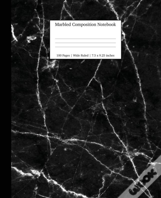 Marbled Composition Notebook: Black Marble Paper | Wide Ruled Notebook/Journal Paper