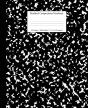 Marbled Composition Notebook: Black Marble Wide Ruled Paper Subject Book - Preview