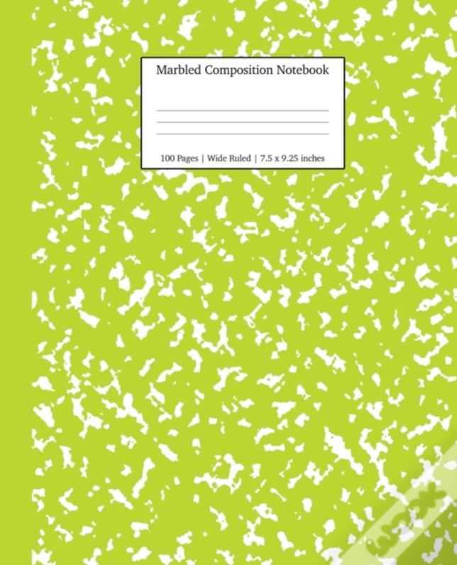 Marbled Composition Notebook: Green Marble Wide Ruled Paper Subject Book