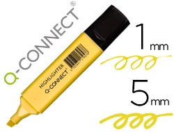 Capa do artigo Marcador fluorescente q-connect pastel amarelo ponta biselada