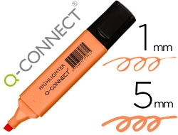 Capa do artigo Marcador fluorescente q-connect pastel laranja ponta biselada