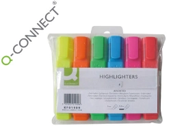 Capa do artigo Marcador Q-Connect Fluorescente Com Ponta Biselada - Estojo de 6 Cores
