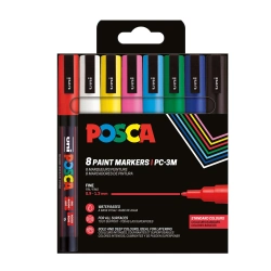 Capa do artigo Marcador Uni Posca Pc-3M Fino 0,9-1,3Mm 8 Cores Basicas