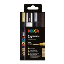 Capa do artigo Marcador Uni Posca Pc-5M Medio 1,8-2,5Mm 4 Cores Bwsg