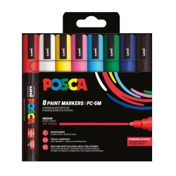Capa do artigo Marcador Uni Posca Pc-5M Medio 1,8-2,5Mm 8 Cores Basicas