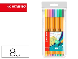 Capa do artigo Marcadores com 8 cores Stabilo Point 88 Pastel - 88/8-01