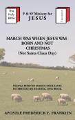 March Was When Jesus Was Born And Not Christmas